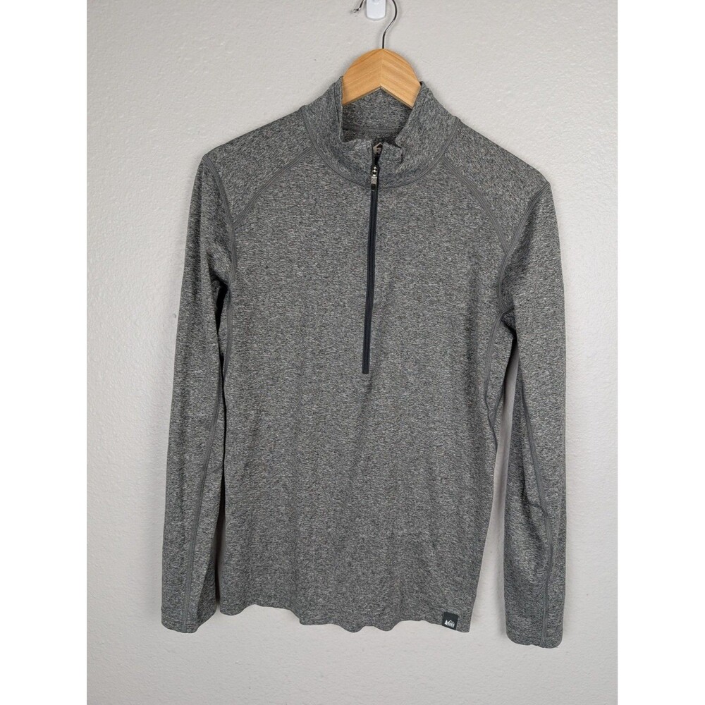 REI Co-op Quarter Zip Pullover Mens Small Gray Long Sleeve Athletic Outdoor